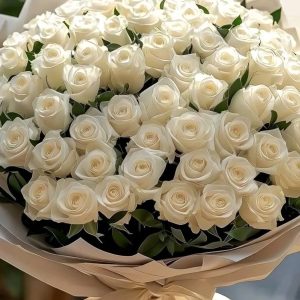Ramo de  rosas blancas luxury