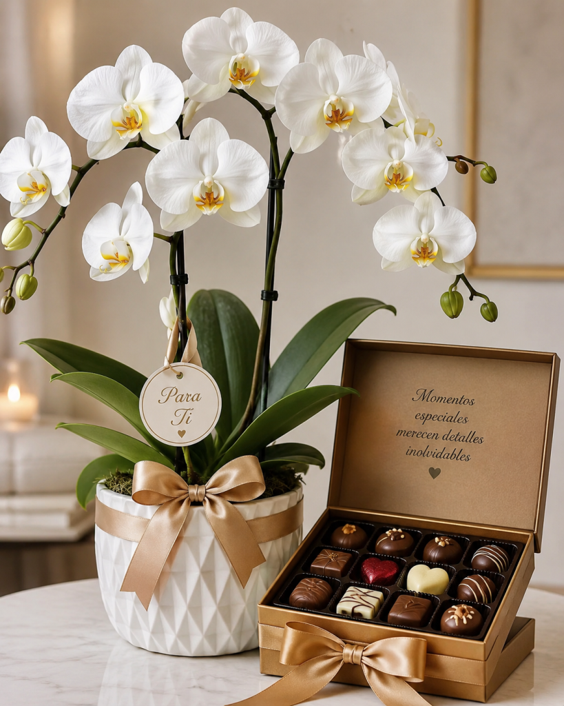 orquidea con bombones