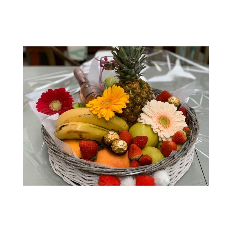bandeja de frutas y flores vintage