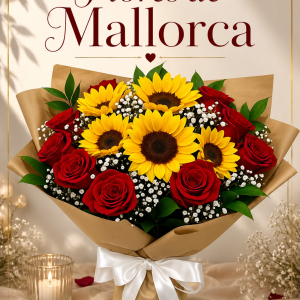 Ramo  girasol y rosas
