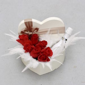 Caja rosas con champagne